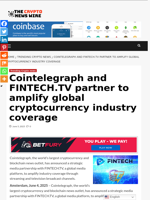 Cointelegraph and FINTECH.TV partner to amplify global cryptocurrency industry coverage - The Crypto News Wire