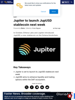 Jupiter to launch JupUSD stablecoin next week