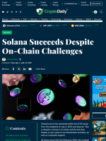 Solana Succeeds Despite On-Chain Challenges - Crypto Daily