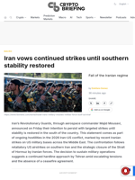 Iran vows continued strikes until southern stability restored