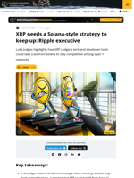 Ripple Exec Says XRP Needs a Solana-Style Playbook to Keep Up