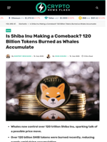 Is Shiba Inu Making a Comeback? 120 Billion Tokens Burned