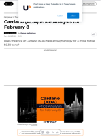 Cardano (ADA) Price Analysis for February 8 - U.Today