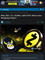 Why ZEC, CC, FLOKI, and LUNC Prices Are Pumping Today?