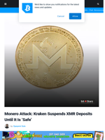Monero Attack: Kraken Suspends XMR Deposits Until It Is 'Safe' | Bitcoinist.com