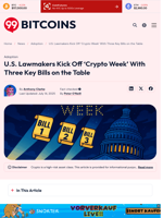U.S. Lawmakers Launch Crypto Week With 3 Key Bills in Focus