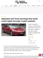 Alphabet and Tesla earnings this week could ripple through crypto markets