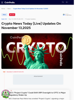 Crypto News Today [Live] Updates On November 13,2025