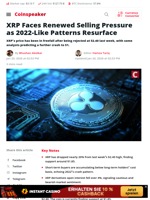 XRP Faces Renewed Selling Pressure as 2022-Like Patterns Resurface - Coinspeaker