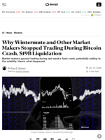 Why Wintermute and Other Market Makers Stopped Trading During Bitcoin Crash, $19B Liquidation - Decrypt