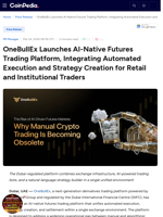 OneBullEx Launches AI-Native Futures Trading Platform, Integrating Automated Execution and Strategy Creation