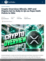 Crypto Overview: Bitcoin, XRP and Pepeto Set to Rally in Q4 as Pepe Math Points to 150x - TechBullion