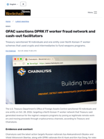 OFAC sanctions DPRK IT worker fraud network and cash-out facilitators - Blockchain.News