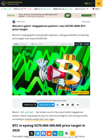 Bitcoin's giant 'megaphone pattern' sets $270K-300K BTC price target