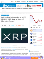 Is Ripple Co-Founder’s $200 Million XRP Sale a Sign of More to Come? ⋆ ZyCrypto