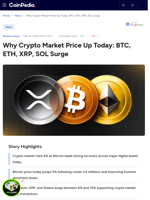 Why Crypto Market Price Up Today: BTC, ETH, XRP, SOL Surge