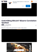 Gold Killing Bitcoin? Bizarre Correlation Spotted - U.Today