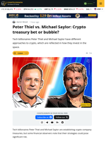 Saylor vs. Thiel: Two Different Crypto Bets