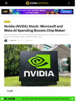 Nvidia (NVDA) Stock: Microsoft and Meta AI Spending Boosts Chip Maker - CoinCentral