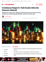 Coinbase Report: Full-Scale Altcoin Season Ahead - Coinspeaker