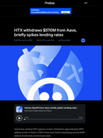 HTX withdraws $570M from Aave, briefly spikes lending rates