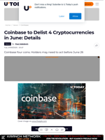 Coinbase to Delist 4 Cryptocurrencies in June: Details