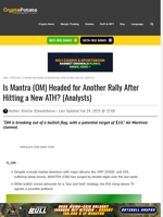 Is Mantra (OM) Headed for Another Rally After Hitting a New ATH? (Analysts)