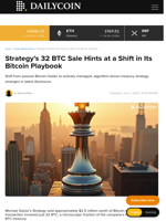 Strategy’s 32 BTC Sale Hints at a Shift in Its Bitcoin Playbook  - DailyCoin