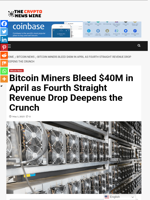 Bitcoin Miners Bleed $40M in April as Fourth Straight Revenue Drop Deepens the Crunch - The Crypto News Wire