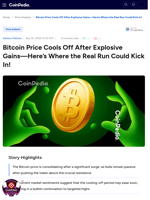 Bitcoin Cools Off After Explosive Gains—Here’s Where the Real Run Could Kick In!