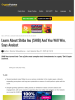 Learn About Shiba Inu (SHIB) And You Will Win, Says Analyst