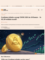 Cardano whales scoop 530M ADA in 48 hours - Is $1.20 within reach? - AMBCrypto