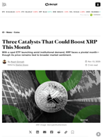 Three Catalysts That Could Boost XRP This Month - Decrypt