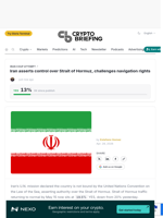 Iran asserts control over Strait of Hormuz, challenges navigation rights