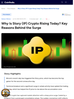 Why Is Story (IP) Crypto Rising Today? Key Reasons Behind the Surge