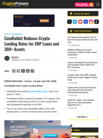 CoinRabbit Reduces Crypto Lending Rates for XRP Loans and 300+ Assets