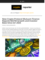 New Crypto Protocol Mutuum Finance Reports MUTM Growth and Investor Base Since Q1 2025