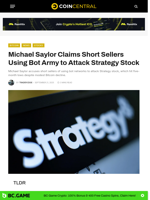 Michael Saylor Claims Short Sellers Using Bot Army to Attack Strategy Stock - CoinCentral