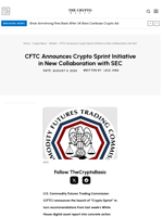 CFTC Announces Crypto Sprint Initiative in New Collaboration with SEC