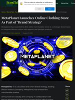 MetaPlanet Launches Online Clothing Store As Part of 'Brand Strategy'