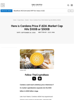Here is Cardano Price if ADA Market Cap Hits $100B or $500B