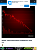 Massive Bitcoin Selloff Ahead? Strategy Stock Drops 55% | Bitcoinist.com