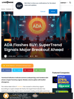 ADA Flashes BUY: SuperTrend Signals Major Breakout
Ahead