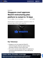 Singapore court approves WazirX restructuring plan; platform to restart in 10 days