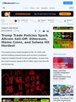 Trump Trade Policies Spark Altcoin Sell-Off: Ethereum, Meme Coins, and Solana Hit Hardest – Markets and Prices Bitcoin News