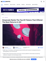 Grayscale Reveals 20 Most Profitable Crypto – Bitcoin Isn’t One