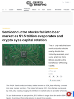 Semiconductor stocks fall into bear market as $1.5 trillion evaporates and crypto eyes capital rotation