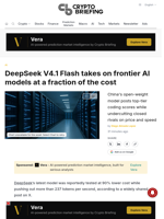 DeepSeek V4.1 Flash takes on frontier AI models at a fraction of the cost