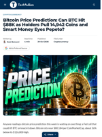 Bitcoin Price Prediction: Can BTC Hit $88K as Holders Pull 14,942 Coins and Smart Money Eyes Pepeto? - TechBullion