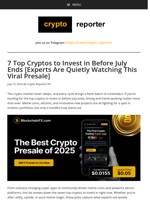 7 Top Cryptos to Invest in Before July Ends [Experts Are Quietly Watching This Viral Presale]